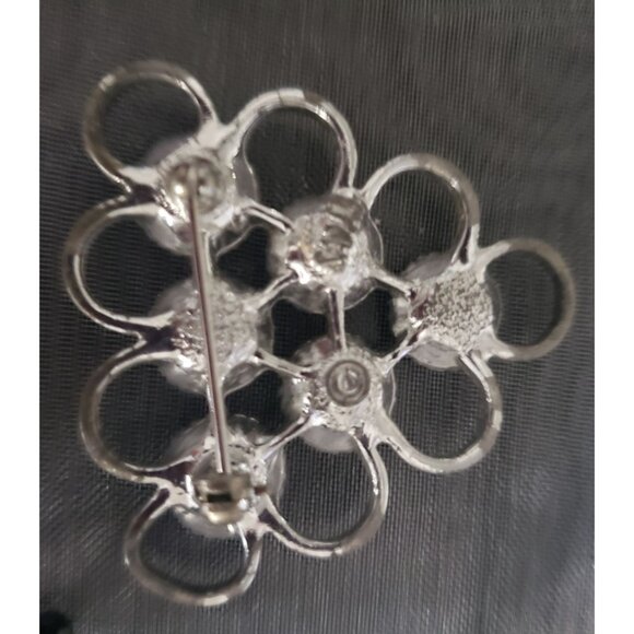 Vintage Sarah Coventry Silver Tone Black Rhinestone Brooch & Bonus Brooch - Picture 8 of 14